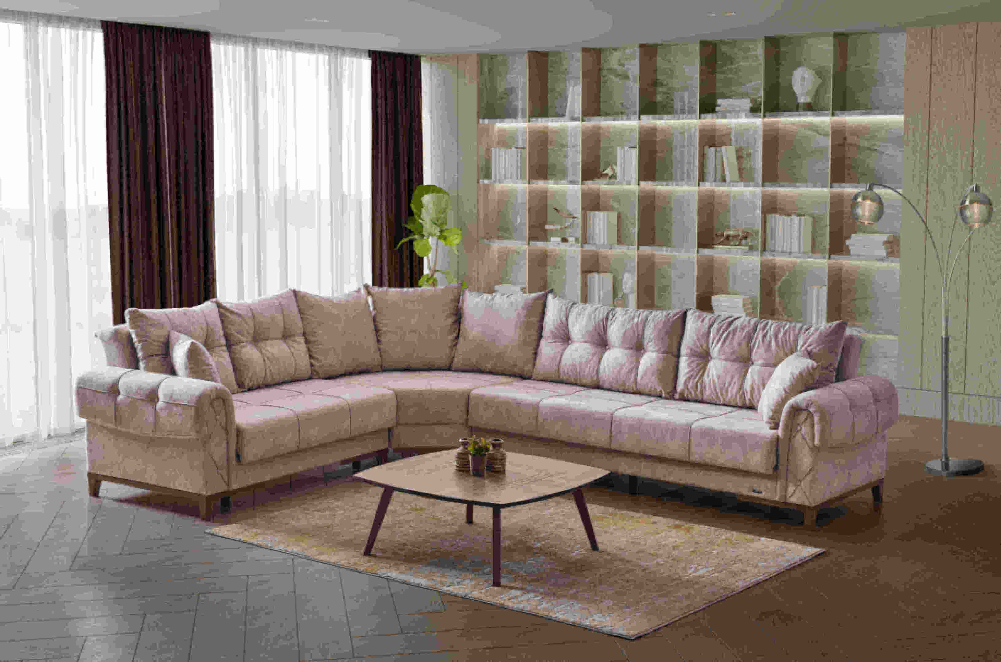 MARIA GREY FABRIC ( Sofa Reversible Sectional)