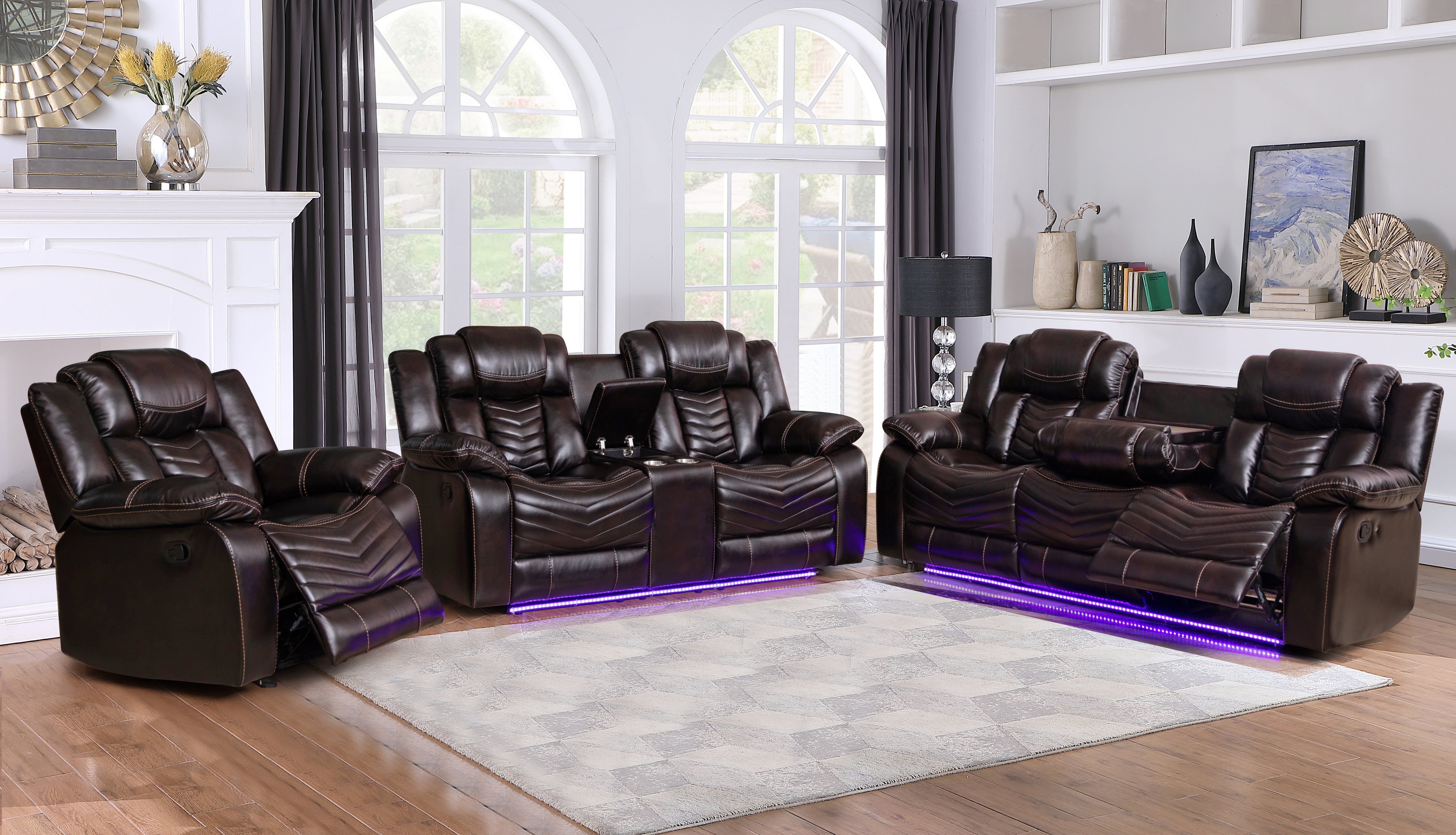 ROGER BROWN AIR LEATHER (3 pcs Sofa set)