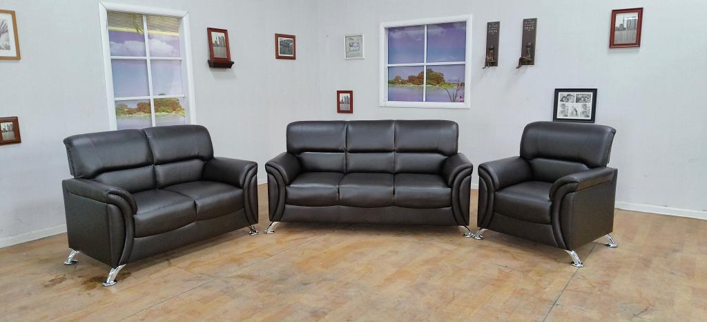 WENDY BLACK PU (3 pcs Sofa set)