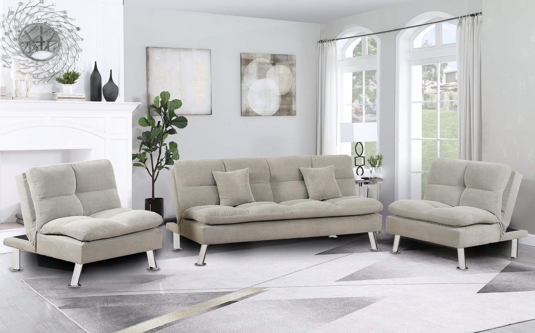 CATHERINE BROWN FABRIC (3pcs Sofa set)