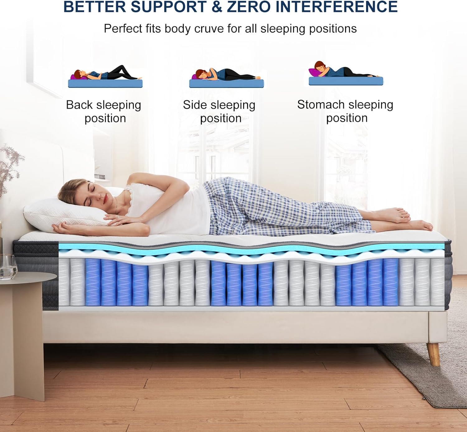 Matelas/ Mattress; semi firm; Single/Twin; Double/Full; Queen; King