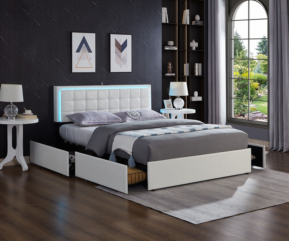 Queen and Double bed with Drawers IF-5402